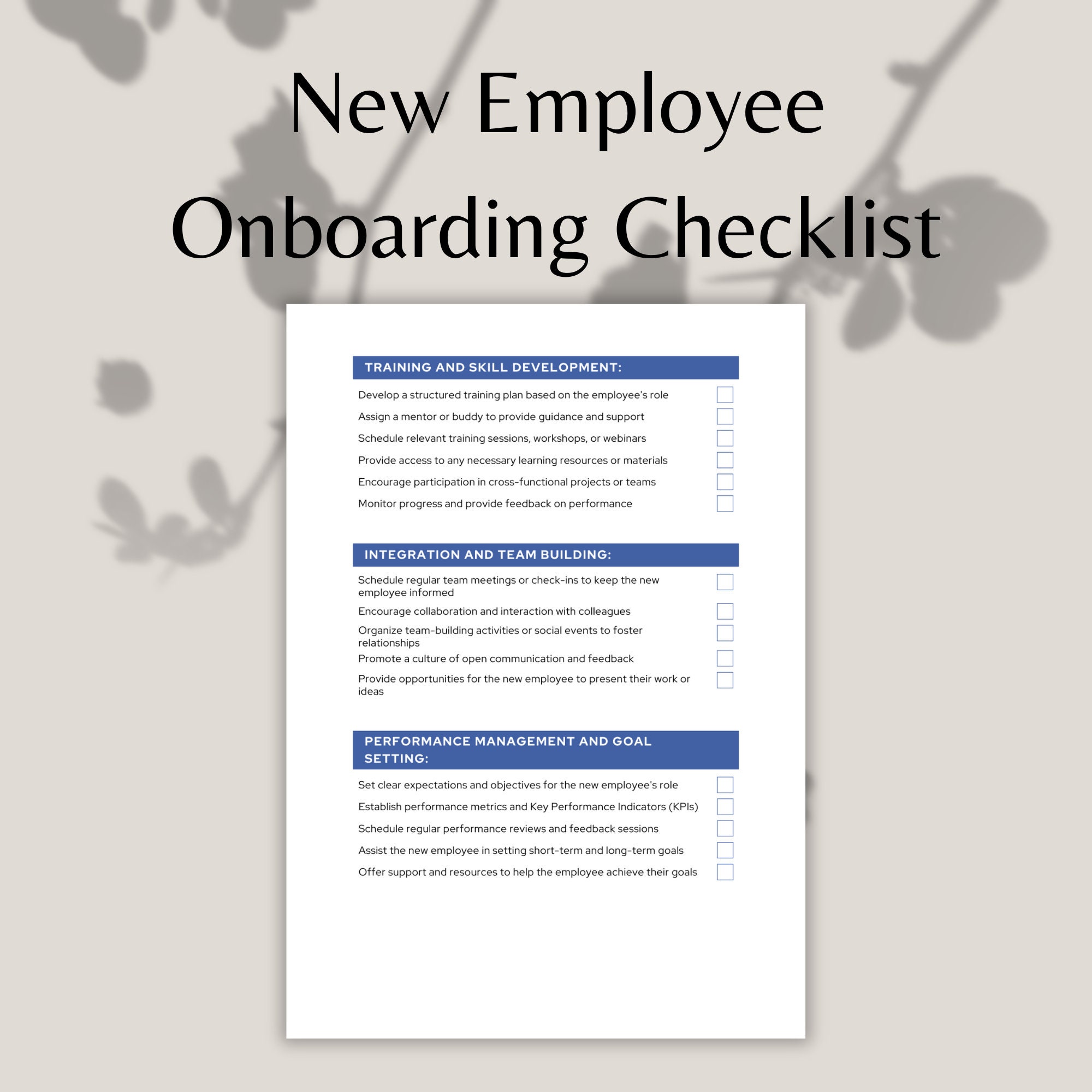 New Employee Checklist Template INSTANT DOWNLOAD New Employee Form New Employee Checklist Template INSTANT DOWNLOAD New Employee Form