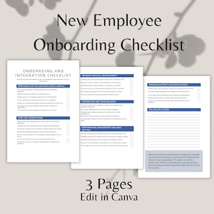 New Employee Checklist Template | INSTANT DOWNLOAD | New Employee Form Template, New Hire Onboarding, Training Checklist, New Hire Template