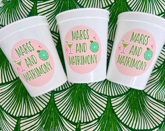 Margs and Matrimony bachelorette stadium cup favors