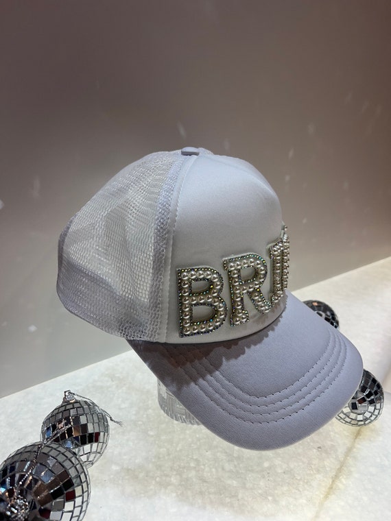 Bride Trucker Hat, White Pearls and Crystal, Bachelorette  display picture 1
