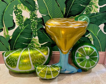 Margarita and Lime Balloon Set: Bachelorette Party Decor margs and matrimony