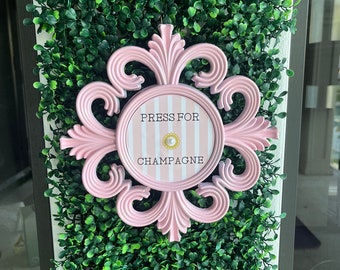 Press for Champagne doorbell wall sign