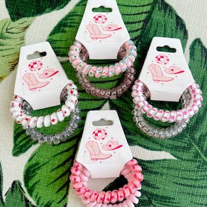 Disco Cowgirl Bachelorette hair tie favors