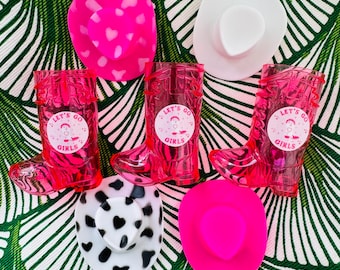 Cowgirl Boot Shot Cups: Bachelorette Party Favors with Mini Hats