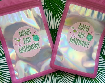 Margs and Matrimony bachelorette gift bags Hangover kit bags