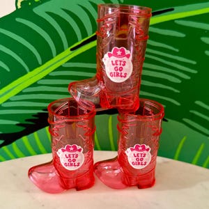 Cowgirl boot shot cups with labels and mini cowgirl hats bachelorette party favors and decor Bridesmaid gifts
