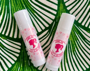 Come on let's go party chapstick favors, Doll party favor, Bachelorette Party Birthday Party lip balm