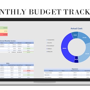 Monthly Budget - Excel - Template - Instant Download