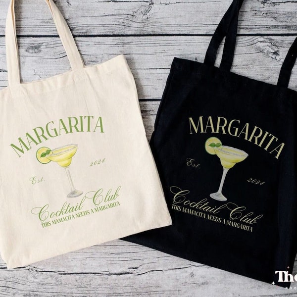 Margarita Cocktail Club Tote Bag, Custom Margarita Canvas Bag, Girls Trip Canvas Tote Bag, Margarita Cocktail Tote Bag