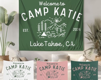 Camp Bach Flag, Custom Camp Bachelorette Banner, Camping Bachelorette Decor, Camp Bachelorette Party Flag, Cabin Bachelorette Party Sign