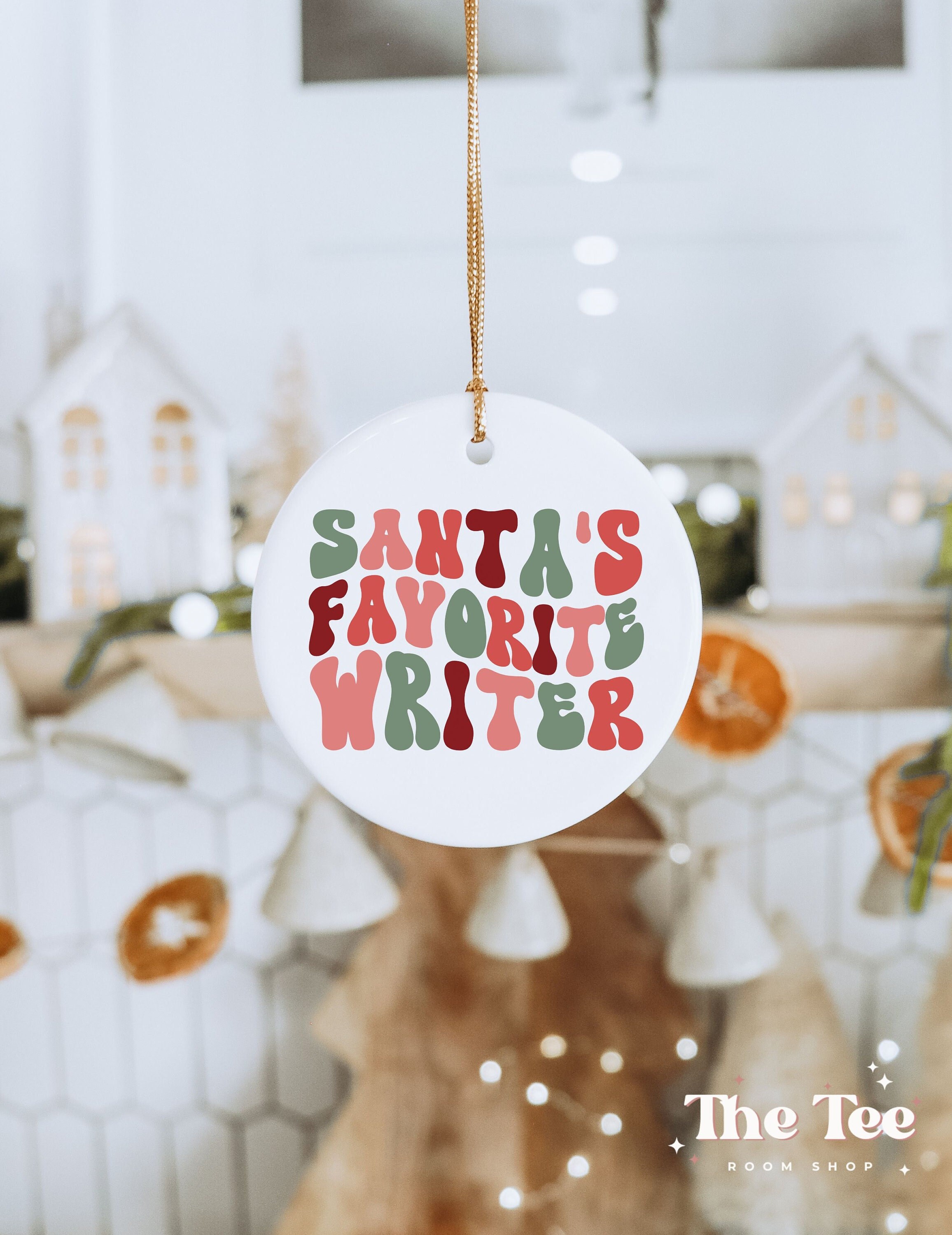 Santa's Favorite Writer Ornament, Writer Christmas Ornament, Christmas