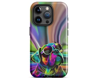 Psykedelisk Boxerhund iPhone 15-skal – Färgglad Funky Konst