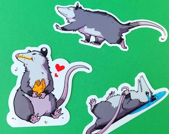 Possum Pack - 3 Glossy Vinyl Stickers