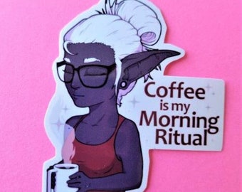 Coffee is my Morning Ritual - Vinyl Sticker 2.5" - Coffee Warlock
