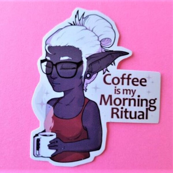 Coffee is my Morning Ritual - Vinyl Sticker 2.5" - Coffee Warlock