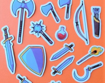 Fantasy Weapons Pack - 15 Vinyl Sticker