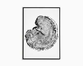 Tree Ring Art | Minimalist | Simple | Wall Decor | Tree Decor | Illustration | Modern Art | Living Room Decor | Digital Print | Boho Decor