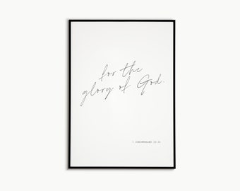 1 Corinthians 10:31 | Bible Verse | Minimalist | Simple | Wall Decor | Scripture | Illustration | Modern Art | Living Room | Digital Print