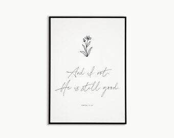 Daniel 3:18 | Bible Verse | Minimalist | Simple | Wall Decor | Scripture | Illustration | Modern Art | Living Room | Digital Print