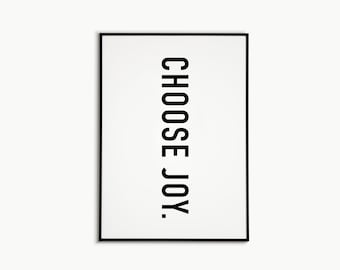 Choose Joy | Bible Verse | Minimalist | Simple | Wall Decor | Scripture | Illustration | Modern Art | Living Room | Digital Print