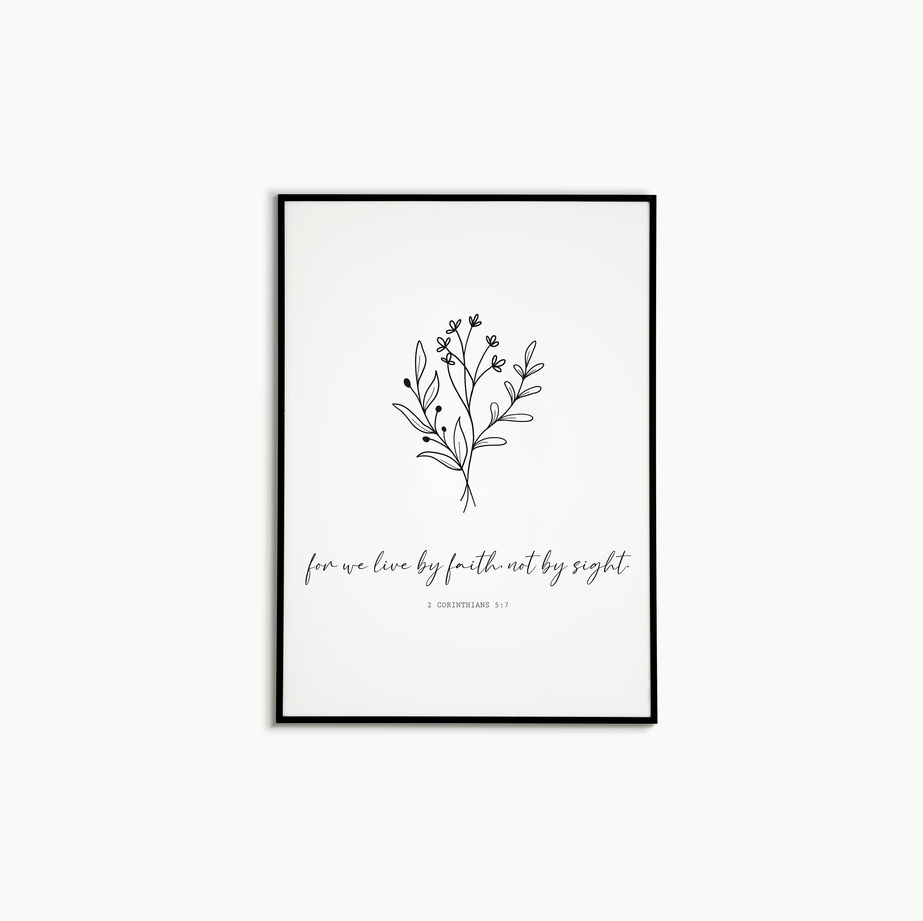 2 Corinthians 5:7 | Bible Verse | Minimalist | Simple | Wall Decor ...