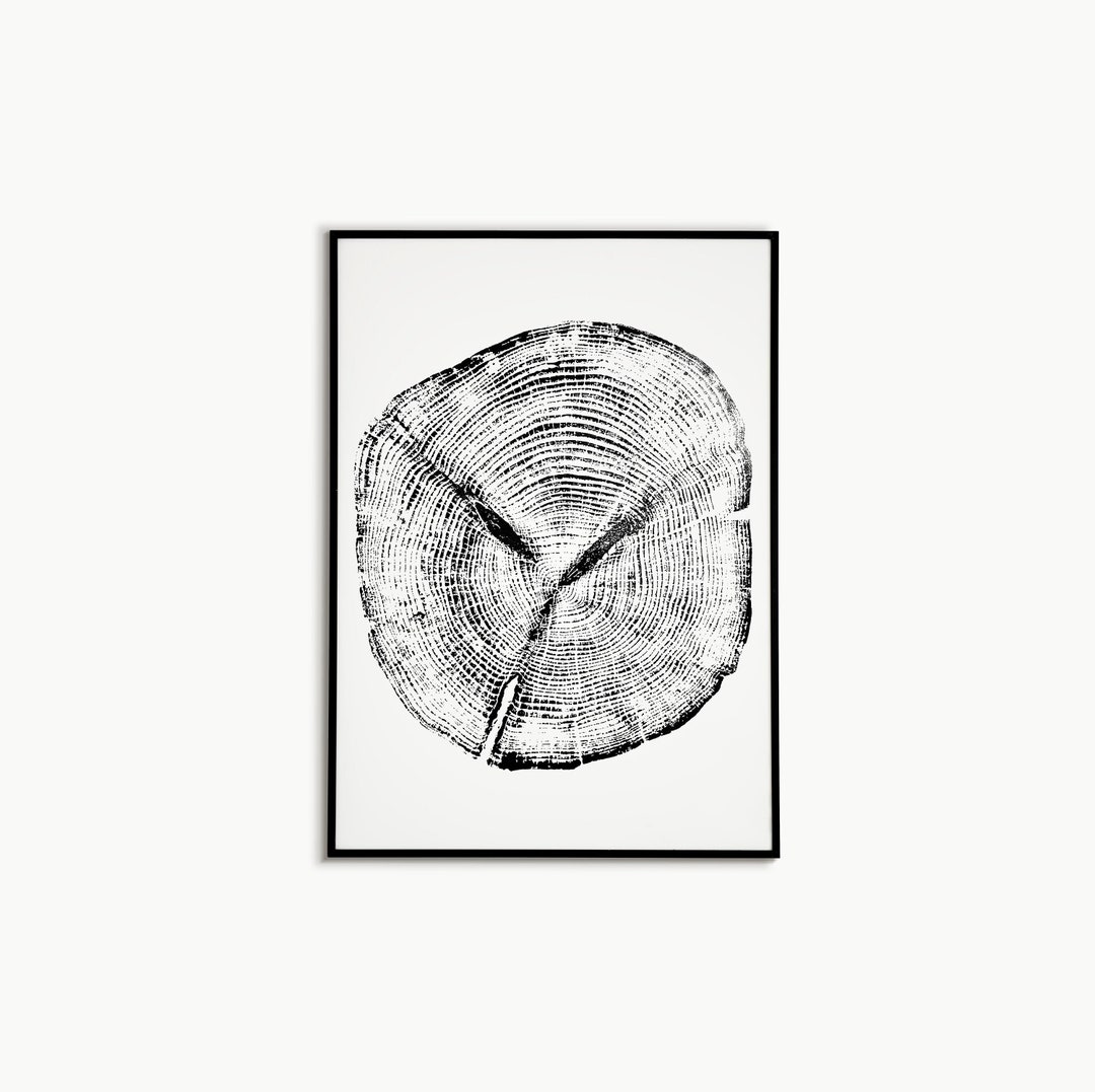 Tree Ring Art Minimalist Simple Wall Decor Tree Decor Illustration Modern Art Living Room Decor