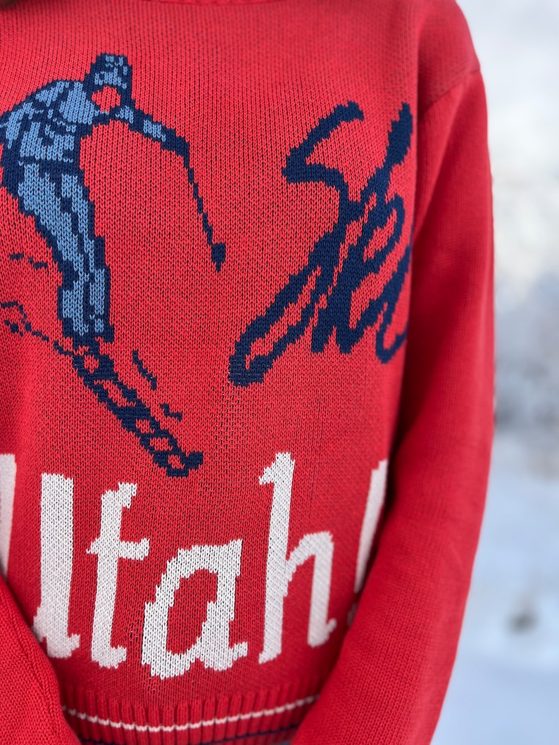 Ski Utah Women Sweater Jumper Retro Highend Sweater Cozy Unique Winter