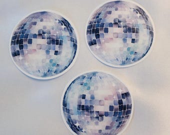 Glossy Disco Ball Sticker, Waterproof Vinyl (2.2 inch)
