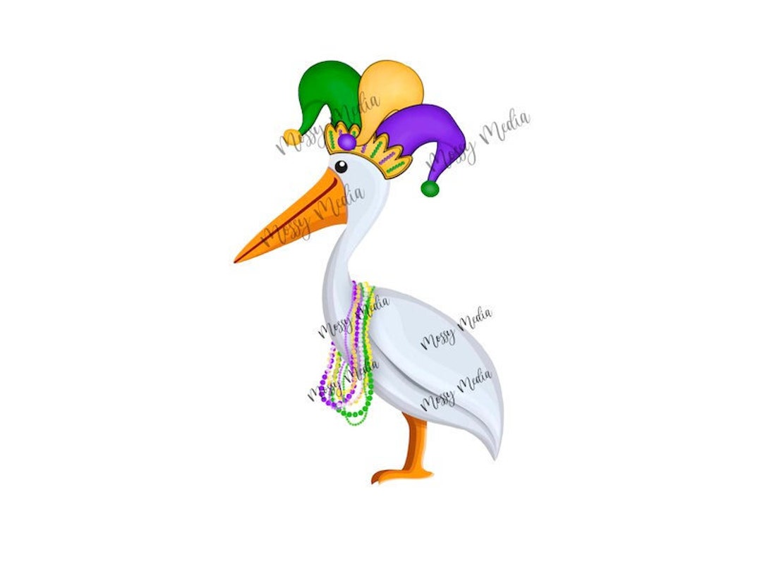 mardi gras pelican clipart