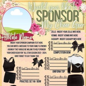 CHEER GEAR Sponsorship (Digital Download/CANVA Template)