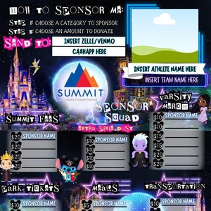 D1 SUMMIT CHEER w/ 2 PAGE Sponsor Squad Flyer