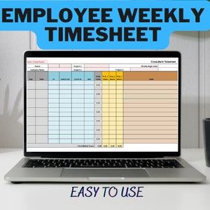 Weekly Excel Timesheet Template Automated Calculations Customizable ...