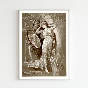 The Mirror of Venus, or L&#39;Art et Vie (Art and Life), Walter Crane, 1800s Vintage Art, Neutral Home Decor, Wall Art, Feminine Art Print