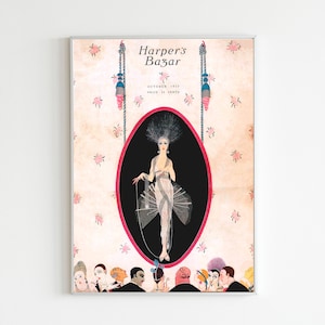 Cover of Harper&#39;s Bazaar, October 1917 by ERTÉ aka Roman Petrovich Tyrtov, Vintage Magazine Covers, Vintage Magazines, Gift For Her