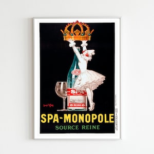 Vintage Spa-Monopole Source Rein Advertisement, Vintage Food & Drink Print, Leonetto Cappiello, Vintage Bar Art, Wine Cellar Decor