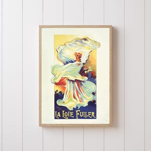 Vintage Art Nouveau, Loïe Fuller Fine Art Print, Colorful Wall Art, Home Decor, Interior Design, Antiques, French, Folies Bergere, Cafe Art