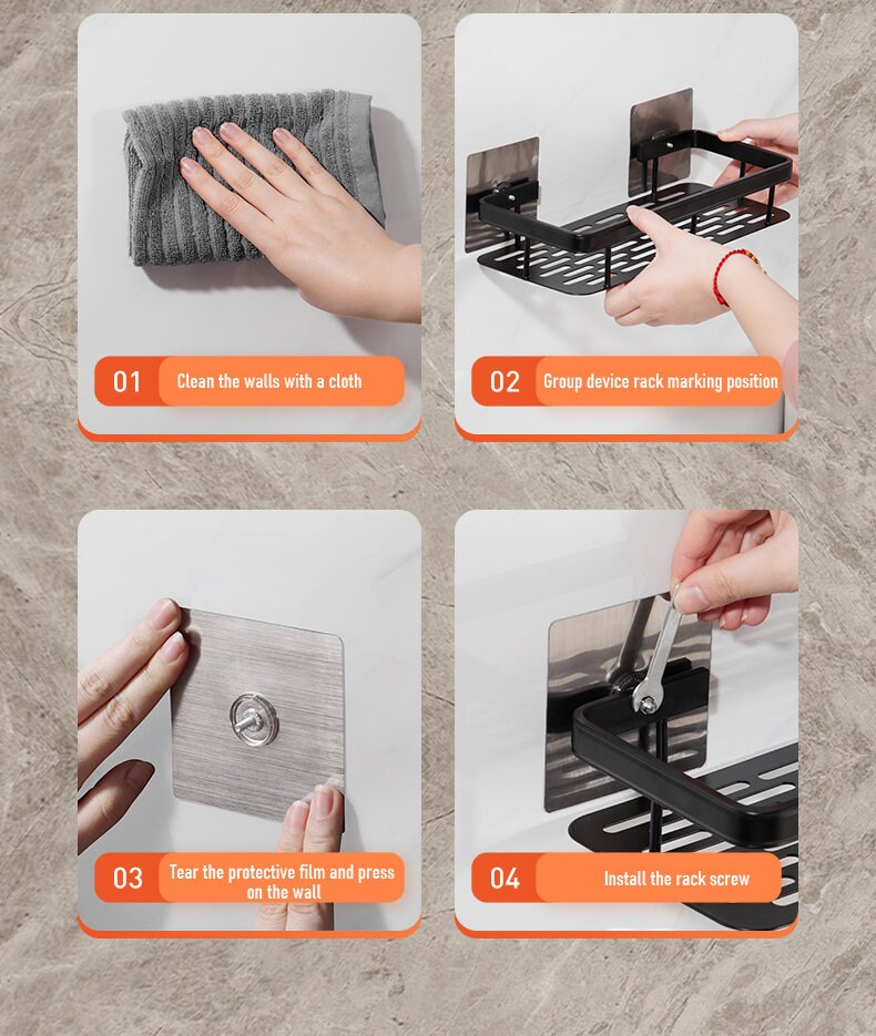 Luxury Style Bath Shower Shelf Selfadhesive NO DRILLING Etsy UK