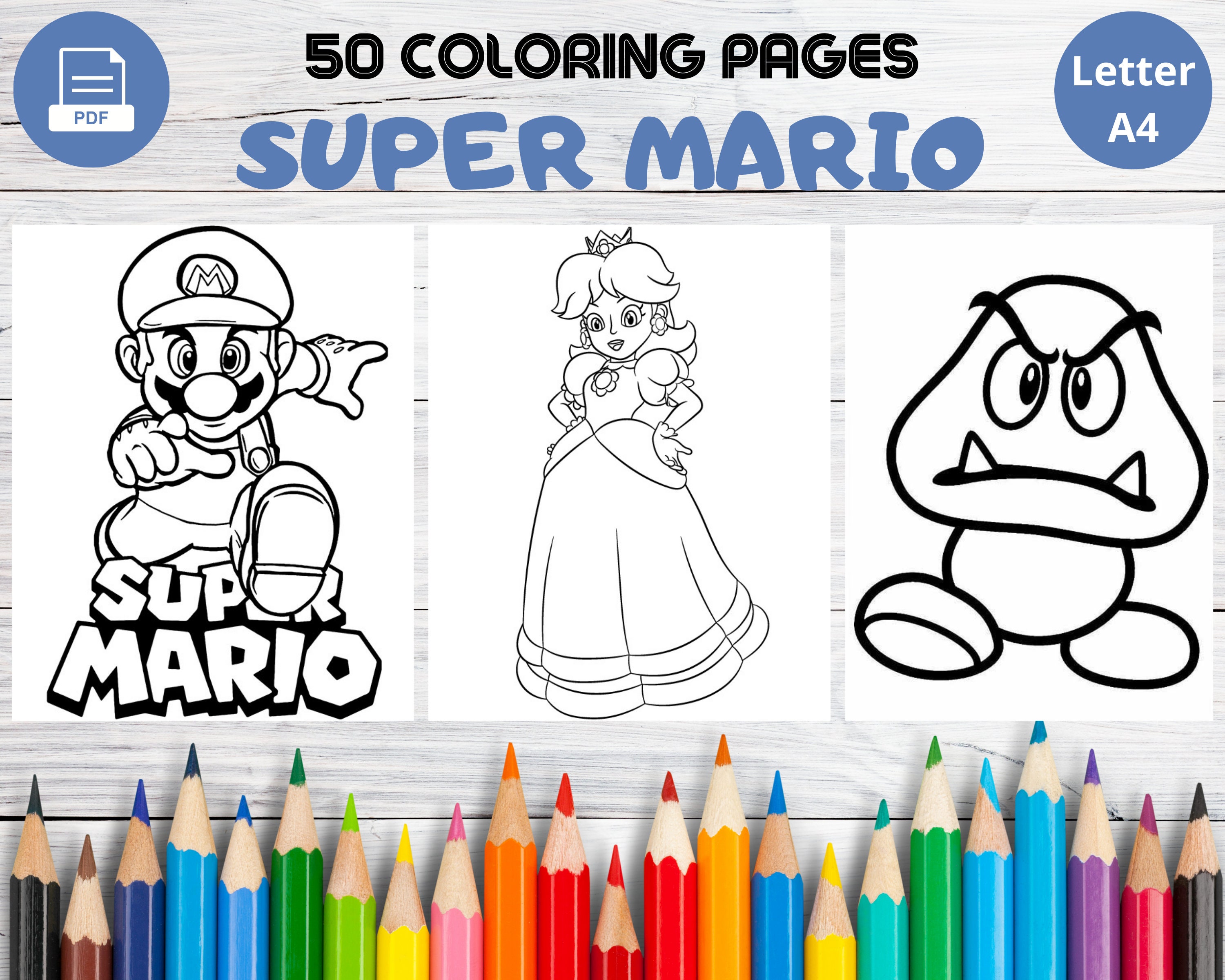 Super Mario Coloring Book, B5, Stationery