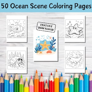 50 Sea Coloring Pages for kid, Ocean coloring pages, Coloring pages printable, Activities for kids, Birthday activities, Ocean coloring book