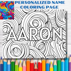 1 Customizable Name Coloring Page, Abstract Coloring pages, Personalize coloring sheet, Name coloring page, Adult and kid activity printable