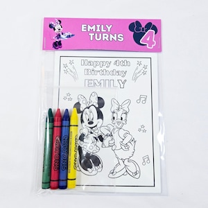 Aangepaste Minnie Mouse-kleurpakketten: gunsten voor verjaardagsfeestjes