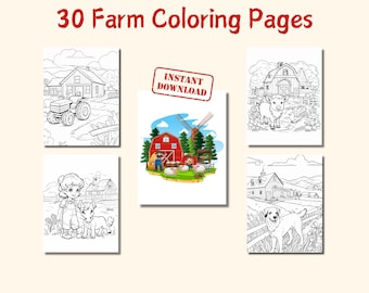 30 Farm Animal Coloring Pages : Fun for Kids & Adults (PDF)