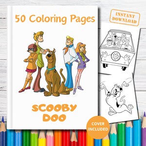 50 Scooby Doo Coloring Pages, Cartoon coloring pages for kids, Coloring pages printable, Activities for kids, Instant download, PDF