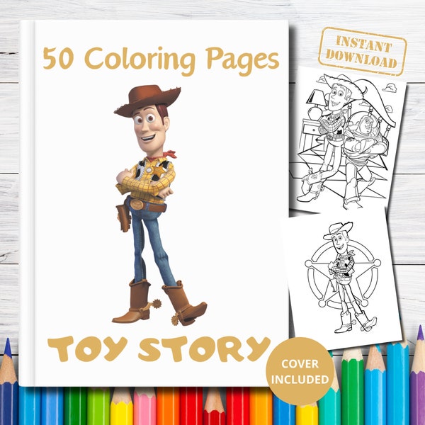 50 Toy Story coloring pages, Cartoon coloring pages for kids, Coloring pages printable, Activities for kids, PDF, Instant download