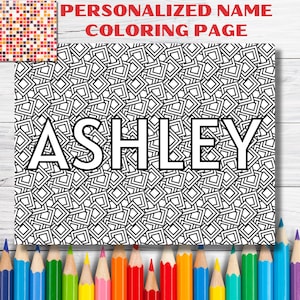 1 Customizable Name Coloring Page, Abstract Coloring pages, Personalize coloring sheet, Name coloring page, Adult and kid activity printable