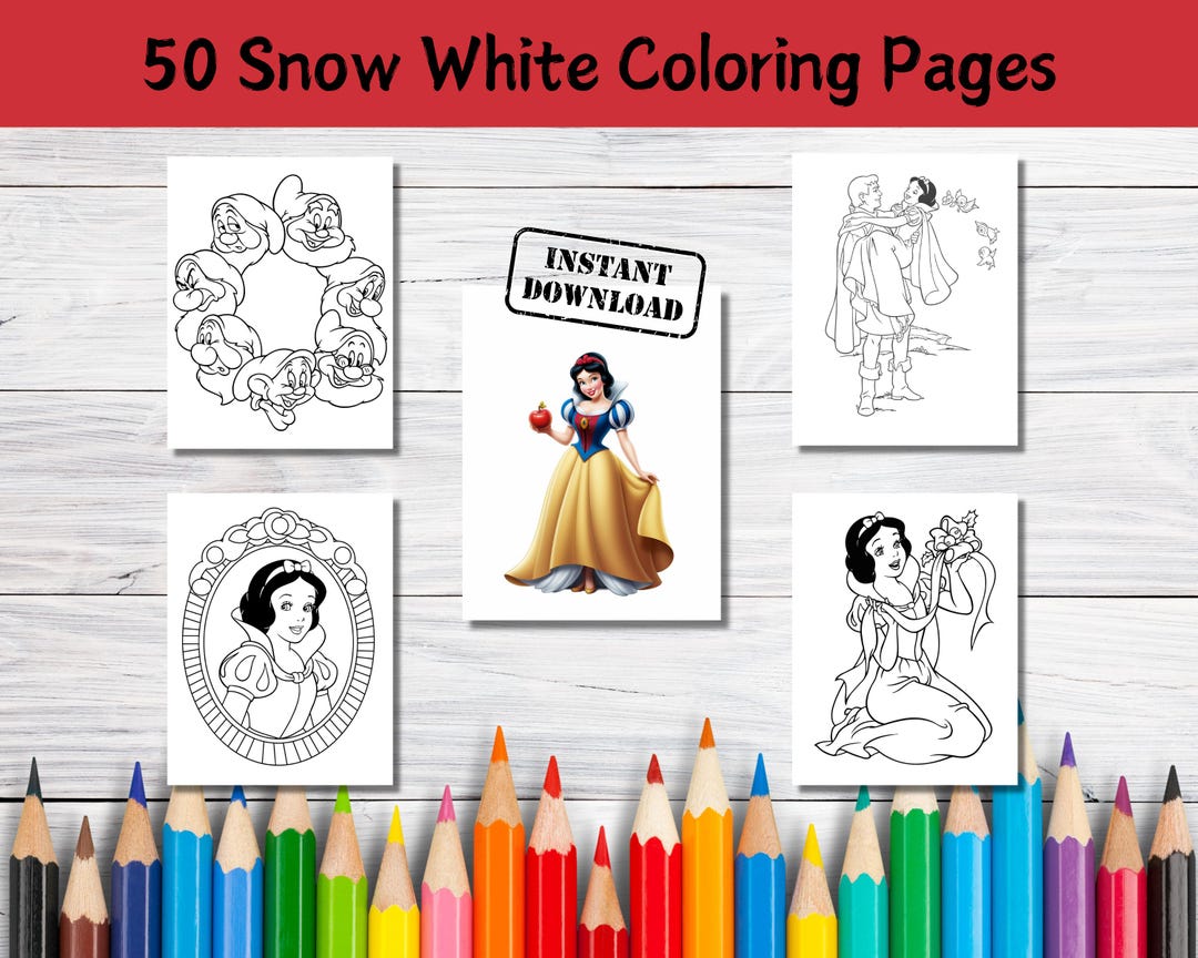 50 Snow White Coloring Pages, Cartoon Coloring Pages for Kids, Coloring ...
