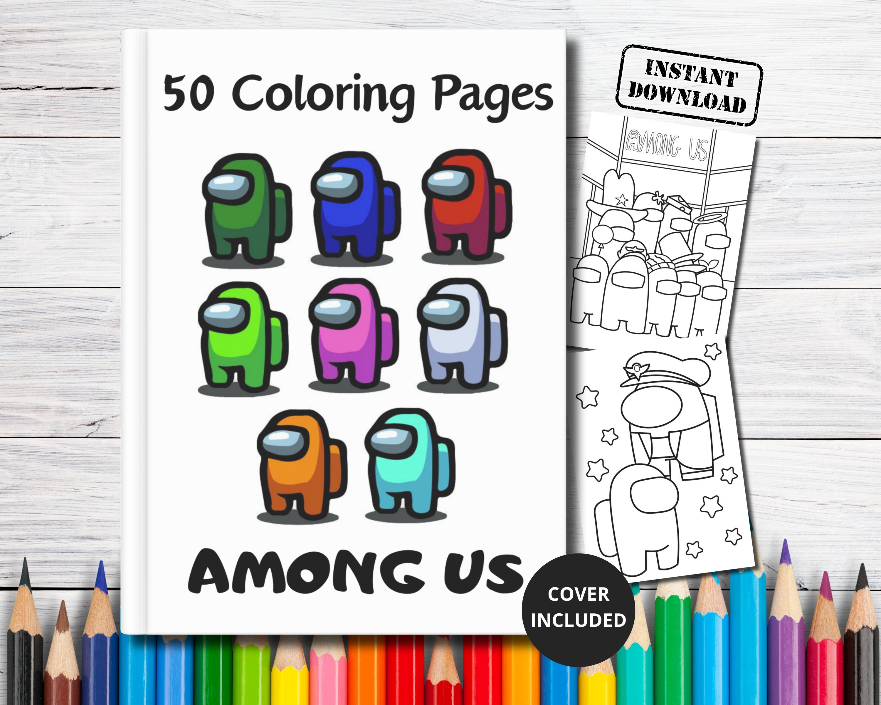 Among Us Coloring Book : Over 33 Pages of High Quality Among us coloring  Images Crewmate or Sus Impostor For Kids And Adults, New Coloring Pages,  Another Way to Enjoy This Game