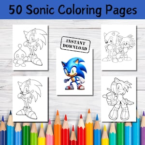 50 Sonic Kleurplaten, Cartoon kleurplaten voor kinderen, Kleurplaten afdrukbaar, Activiteiten voor kinderen, Verjaardagsactiviteiten, Kleurboek