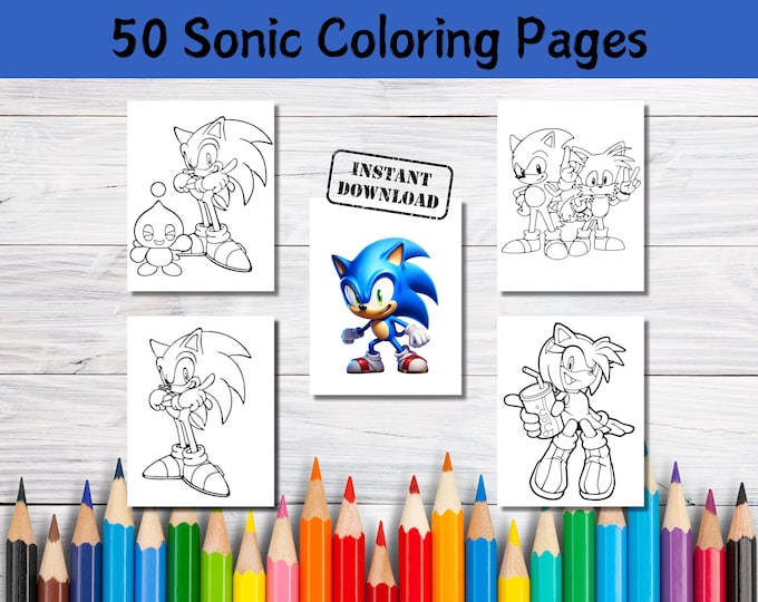 Easy Sonic Coloring Pages for Kids, 50 High Quality Sonic Coloring ...