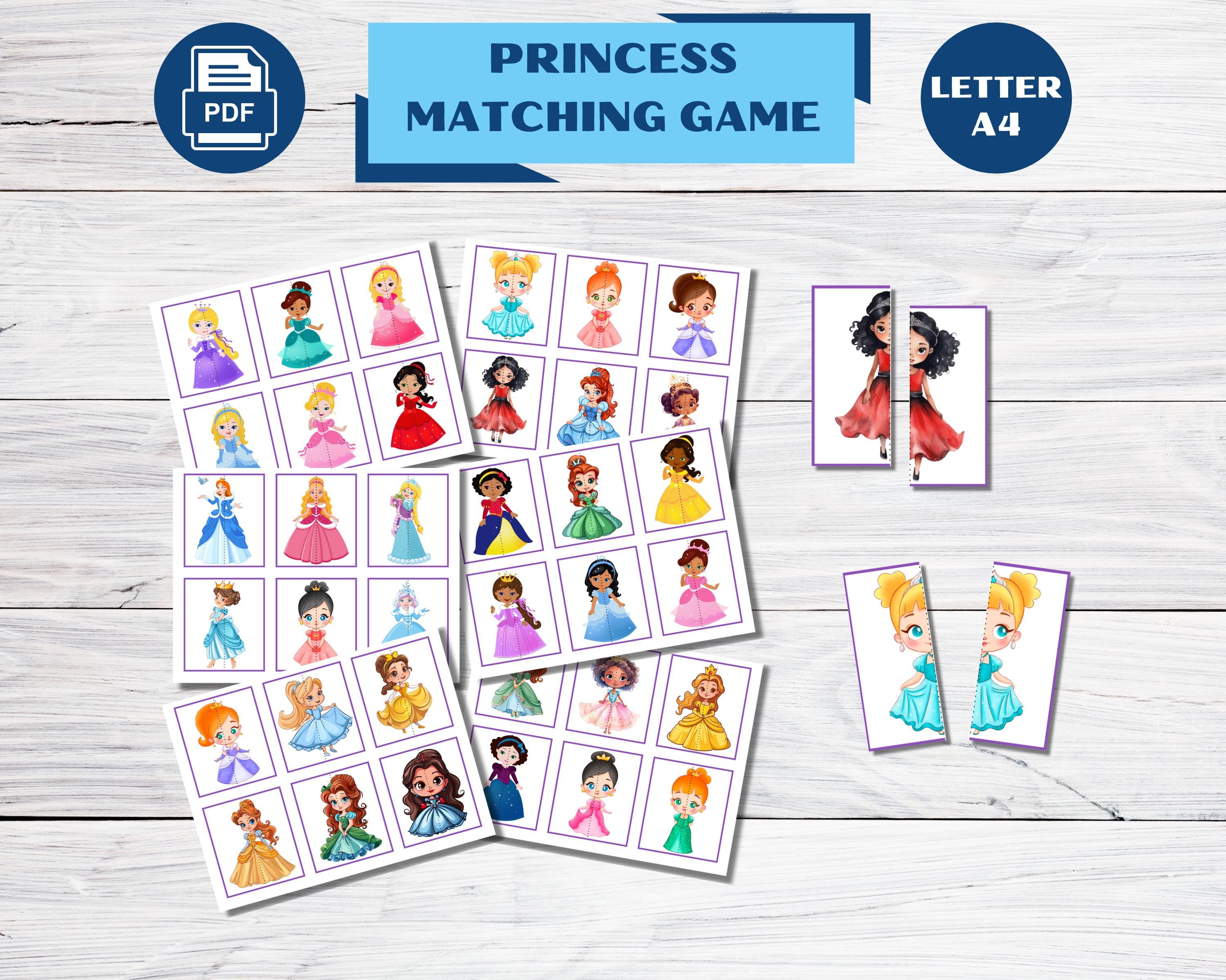Princess Matching Game : Kids Printable Activity (PDF) - Etsy Australia